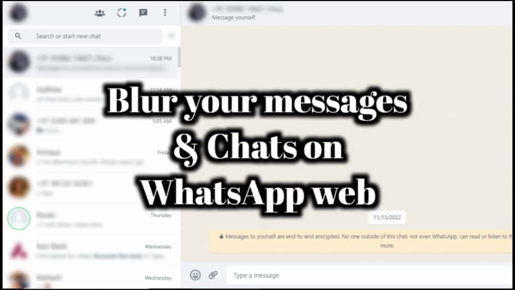 Blur your messages and chats on WhatsApp web