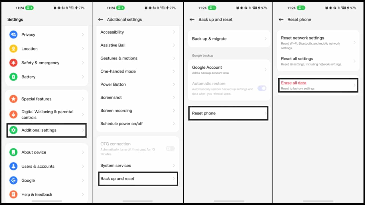 hizpo android 12 factory reset
